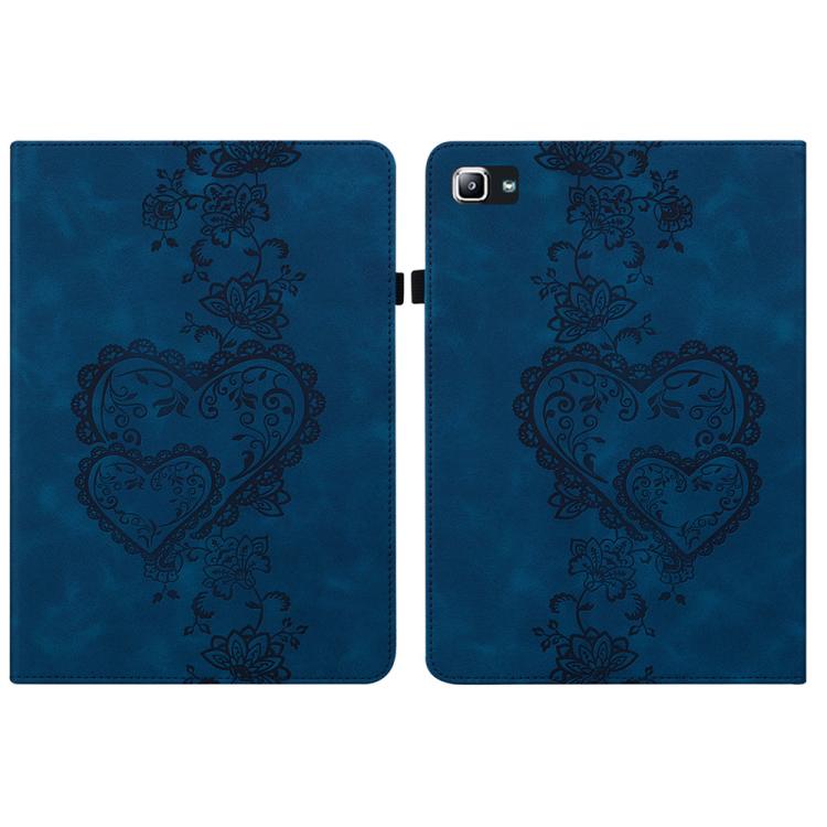 For Samsung Galaxy Tab A 10.1 2016 Love Hearts Embossed Leather Tablet Case(Dark Blue) by bashfashion