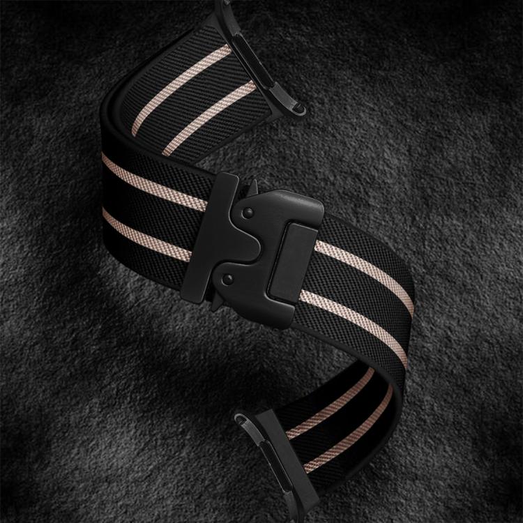 For Samsung Galaxy Watch Ultra 47mm / Ultra 2025 Parachute Buckle Stripe Nylon Elastic Braided Watch Band(Black Starlight) by bashfashion