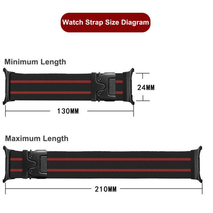 For Samsung Galaxy Watch Ultra 47mm / Ultra 2025 Parachute Buckle Stripe Nylon Elastic Braided Watch Band(Midnight Blue White) by bashfashion