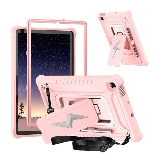 For Samsung Galaxy Tab S6 Lite 2020 / 2024 Armor Bolt Shape Holder Silicone Hybrid PC Tablet Case(Rose Gold) by bashfashion