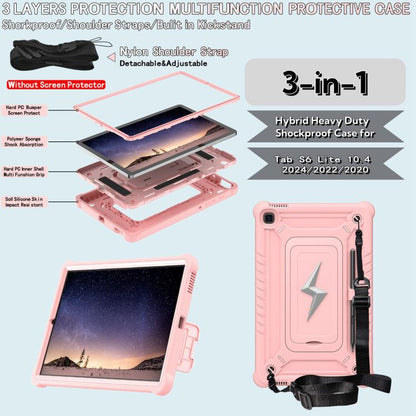 For Samsung Galaxy Tab S6 Lite 2020 / 2024 Armor Bolt Shape Holder Silicone Hybrid PC Tablet Case(Rose Gold) by bashfashion