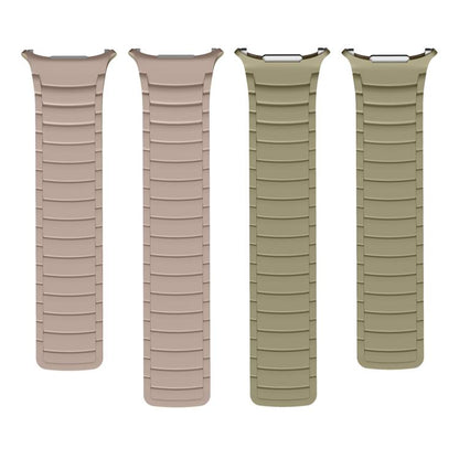 For Samsung Galaxy Watch Ultra 47mm / Ultra 2025 Silicone Sport Magnetic Watch Band(Camel+Bean Pink) by bashfashion