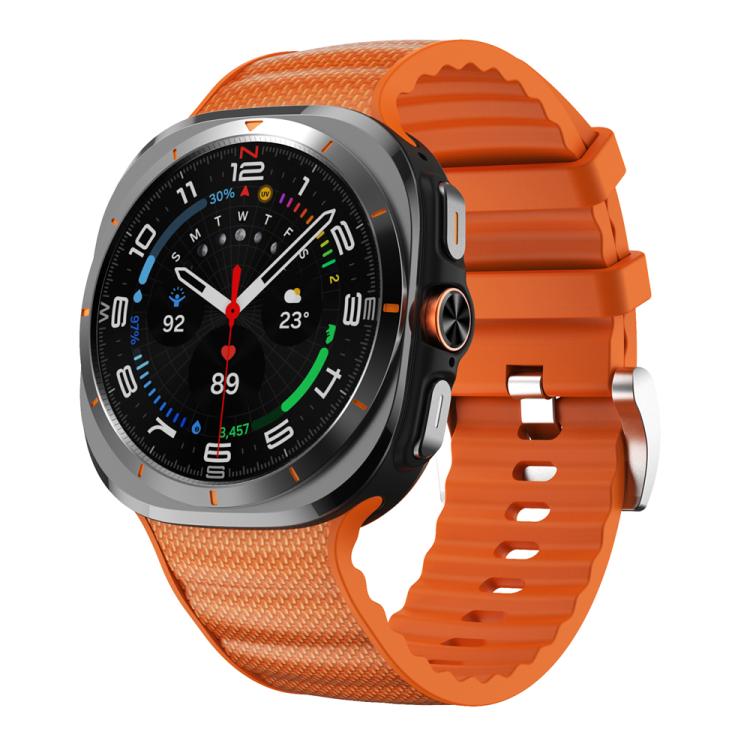 For Samsung Galaxy Watch Ultra 47mm / Ultra 2025 Solid Color Sports Silicone Watch Band(Orange) by bashfashion