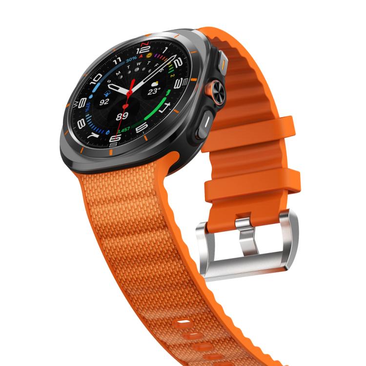 For Samsung Galaxy Watch Ultra 47mm / Ultra 2025 Solid Color Sports Silicone Watch Band(Orange) by bashfashion