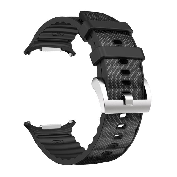 For Samsung Galaxy Watch Ultra 47mm / Ultra 2025 Solid Color Sports Silicone Watch Band(Black) by bashfashion