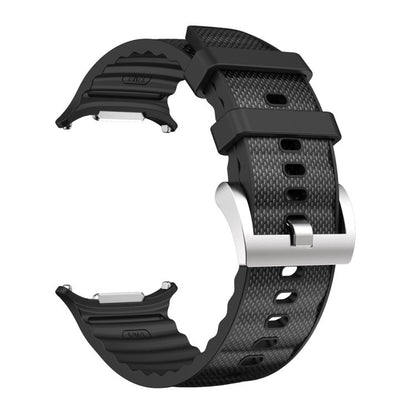 For Samsung Galaxy Watch Ultra 47mm / Ultra 2025 Solid Color Sports Silicone Watch Band(Black) by bashfashion