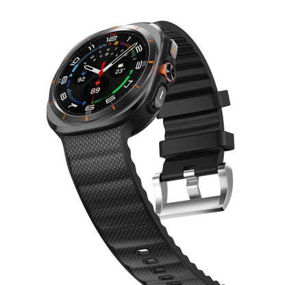 For Samsung Galaxy Watch Ultra 47mm / Ultra 2025 Solid Color Sports Silicone Watch Band(Black) by bashfashion