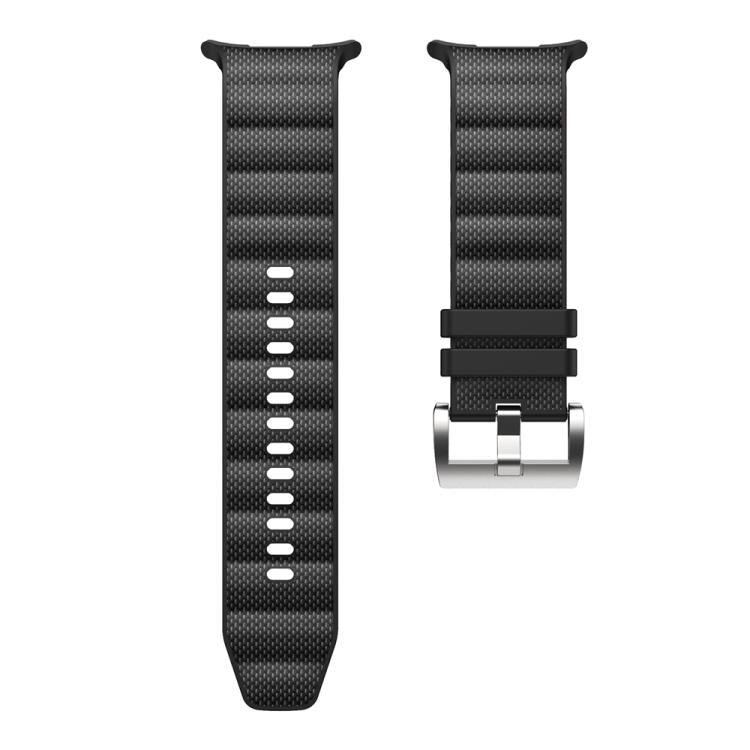 For Samsung Galaxy Watch Ultra 47mm / Ultra 2025 Solid Color Sports Silicone Watch Band(Black) by bashfashion