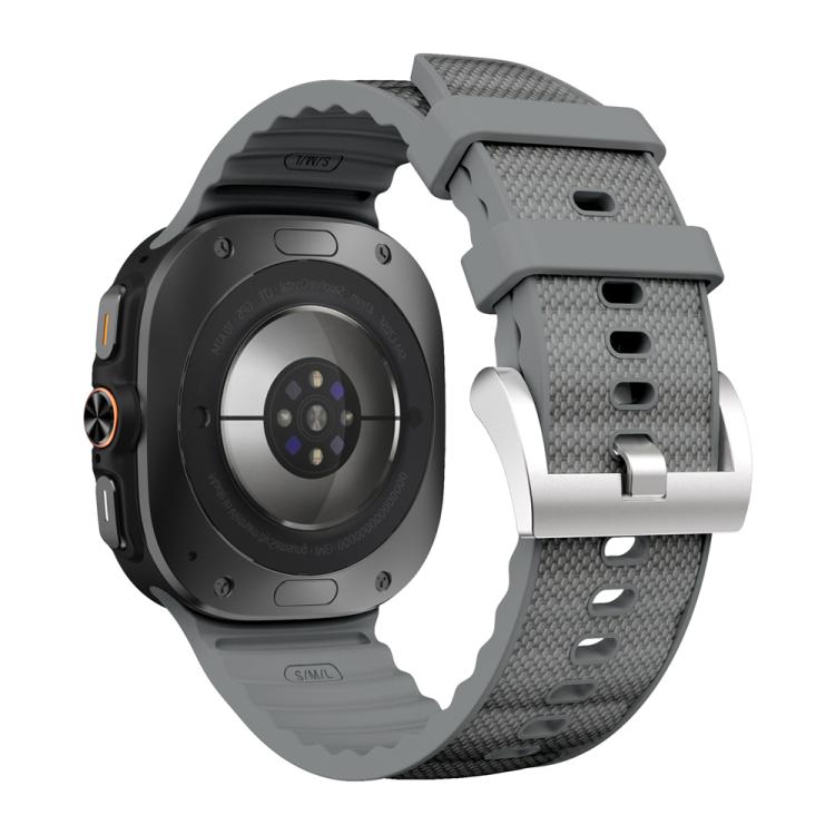 For Samsung Galaxy Watch Ultra 47mm / Ultra 2025 Solid Color Sports Silicone Watch Band(Grey) by bashfashion