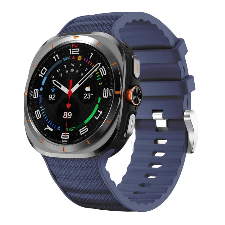 For Samsung Galaxy Watch Ultra 47mm / Ultra 2025 Solid Color Sports Silicone Watch Band(Midnight Blue) by bashfashion