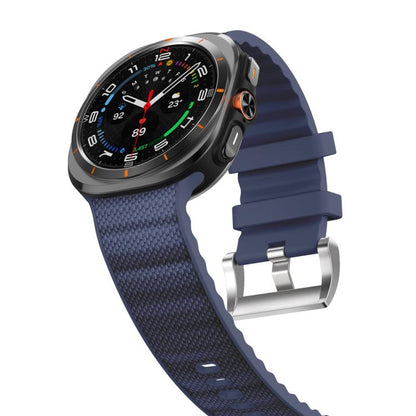 For Samsung Galaxy Watch Ultra 47mm / Ultra 2025 Solid Color Sports Silicone Watch Band(Midnight Blue) by bashfashion