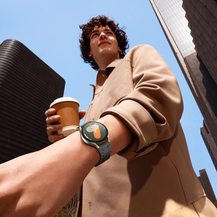 For Samsung Galaxy Watch 7 / 6 / 5 Magnetic Silicone Watch Band(Black+Orange) by bashfashion