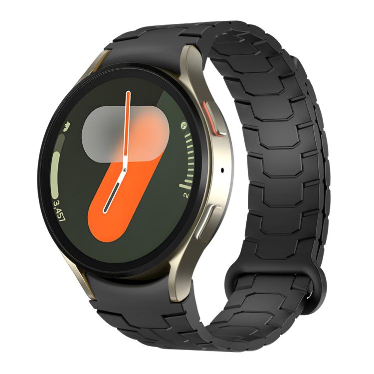 For Samsung Galaxy Watch 7 / 6 / 5 Magnetic Silicone Watch Band(Black) by bashfashion