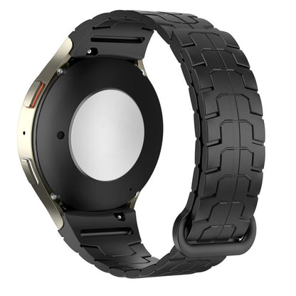 For Samsung Galaxy Watch 7 / 6 / 5 Magnetic Silicone Watch Band(Black) by bashfashion