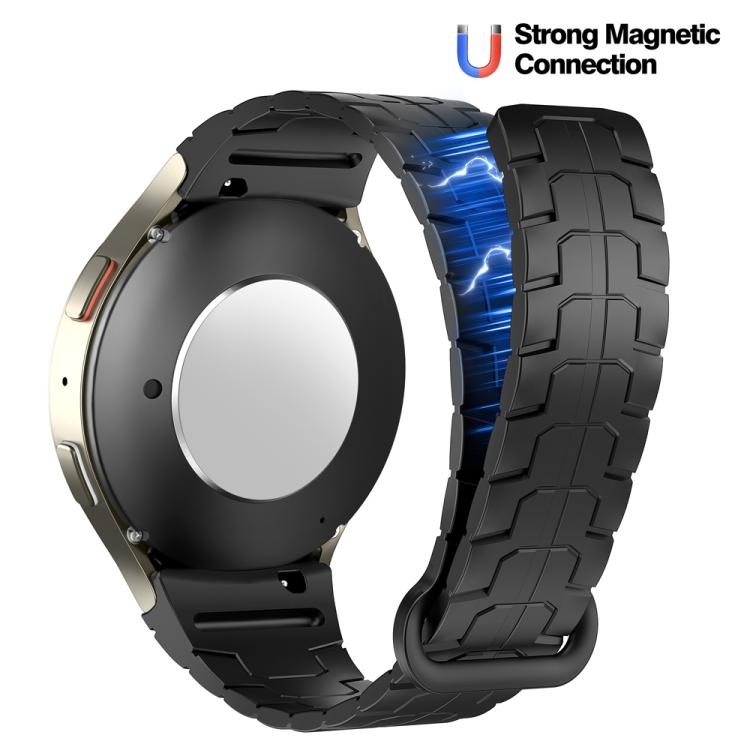 For Samsung Galaxy Watch 7 / 6 / 5 Magnetic Silicone Watch Band(Black) by bashfashion