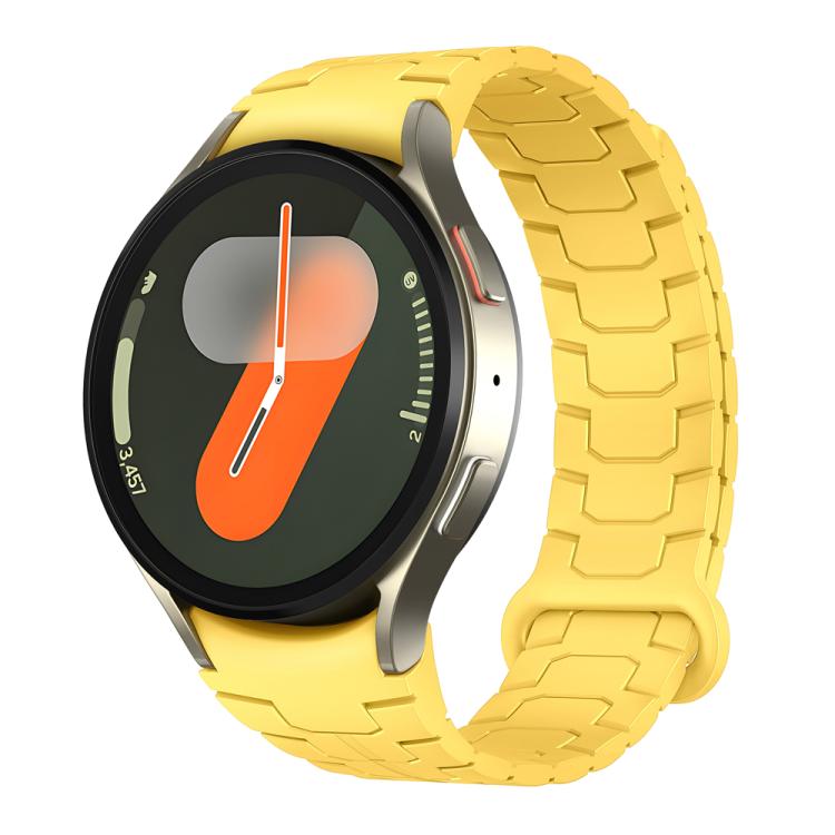 For Samsung Galaxy Watch 7 / 6 / 5 Magnetic Silicone Watch Band(Yellow) by bashfashion