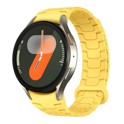 For Samsung Galaxy Watch 7 / 6 / 5 Magnetic Silicone Watch Band(Yellow) by bashfashion