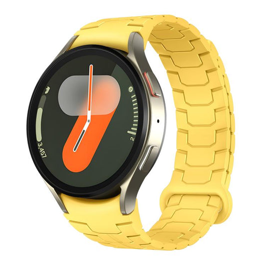 For Samsung Galaxy Watch 7 / 6 / 5 Magnetic Silicone Watch Band(Yellow) by bashfashion