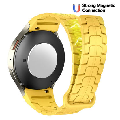 For Samsung Galaxy Watch 7 / 6 / 5 Magnetic Silicone Watch Band(Yellow) by bashfashion