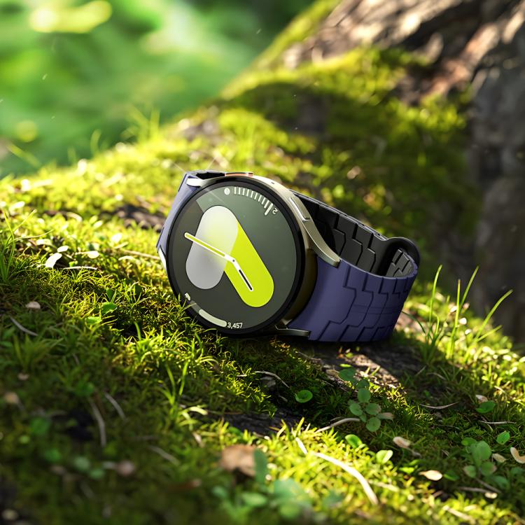 For Samsung Galaxy Watch 7 / 6 / 5 Magnetic Silicone Watch Band(Blue+Black) by bashfashion