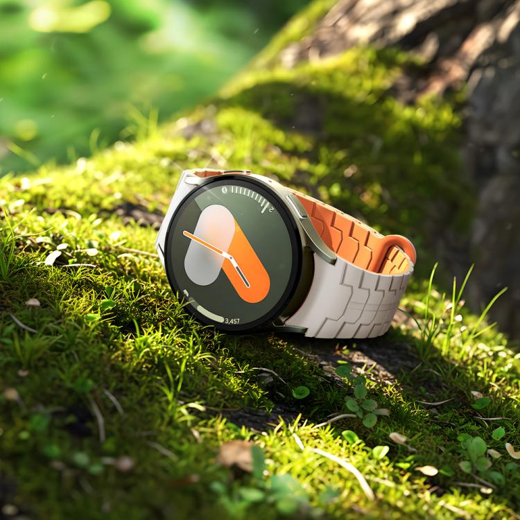 For Samsung Galaxy Watch 7 / 6 / 5 Magnetic Silicone Watch Band(Starlight+Orange) by bashfashion