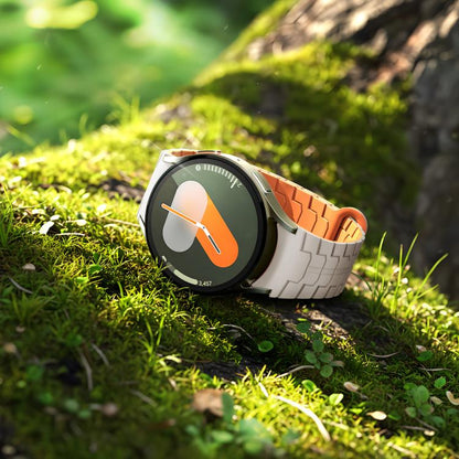 For Samsung Galaxy Watch 7 / 6 / 5 Magnetic Silicone Watch Band(Starlight+Orange) by bashfashion