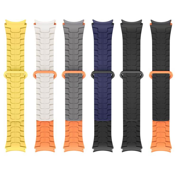 For Samsung Galaxy Watch 7 / 6 / 5 Magnetic Silicone Watch Band(Starlight+Orange) by bashfashion
