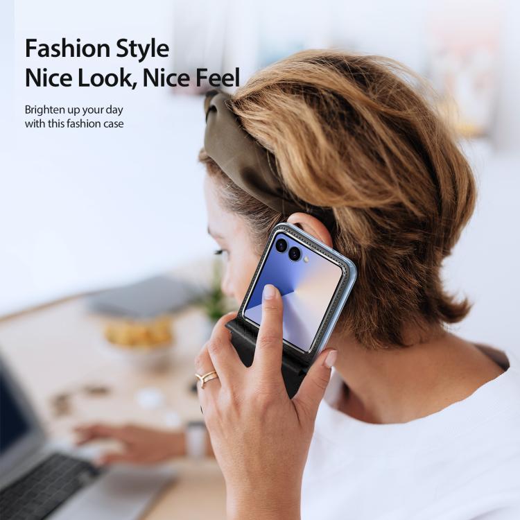 For Samsung Galaxy Z Flip7 5G DUX DUCIS Bril Series PU + TPU Phone Case(Black) by DUX DUCIS