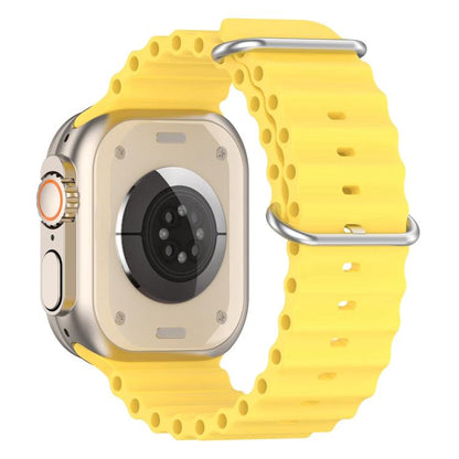 For Apple Watch 46mm / 49mm / 45mm / 44mm xDfind Ocean Silicone Watch Band(Yellow) by xDfind