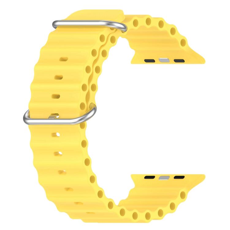 For Apple Watch 46mm / 49mm / 45mm / 44mm xDfind Ocean Silicone Watch Band(Yellow) by xDfind