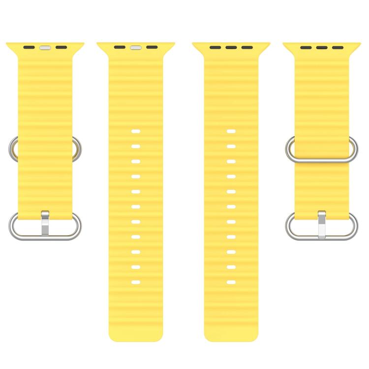 For Apple Watch 46mm / 49mm / 45mm / 44mm xDfind Ocean Silicone Watch Band(Yellow) by xDfind