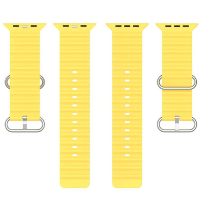 For Apple Watch 46mm / 49mm / 45mm / 44mm xDfind Ocean Silicone Watch Band(Yellow) by xDfind