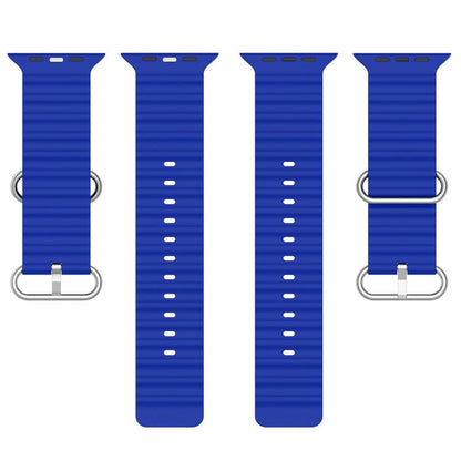 For Apple Watch 46mm / 49mm / 45mm / 44mm xDfind Ocean Silicone Watch Band(Sapphire Blue) by xDfind