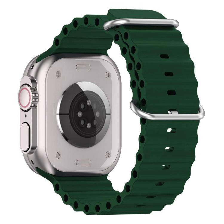 For Apple Watch 46mm / 49mm / 45mm / 44mm xDfind Ocean Silicone Watch Band(Dark Green) by xDfind