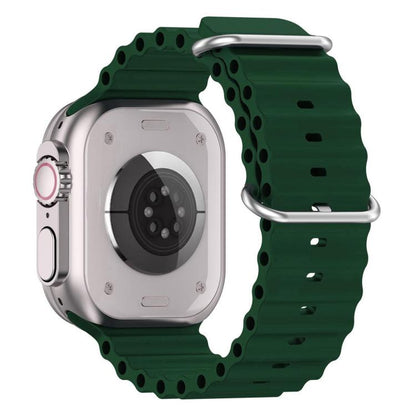For Apple Watch 46mm / 49mm / 45mm / 44mm xDfind Ocean Silicone Watch Band(Dark Green) by xDfind