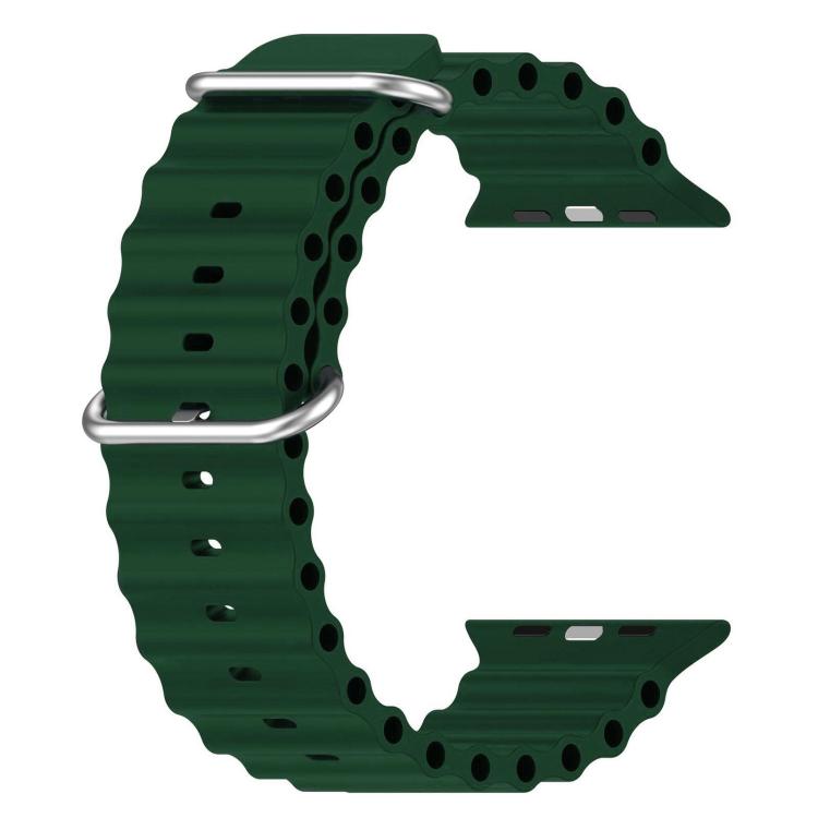 For Apple Watch 46mm / 49mm / 45mm / 44mm xDfind Ocean Silicone Watch Band(Dark Green) by xDfind