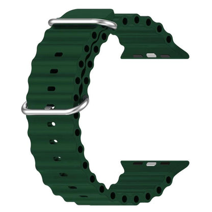 For Apple Watch 46mm / 49mm / 45mm / 44mm xDfind Ocean Silicone Watch Band(Dark Green) by xDfind