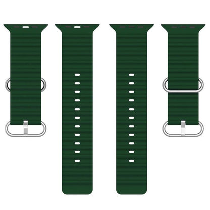 For Apple Watch 46mm / 49mm / 45mm / 44mm xDfind Ocean Silicone Watch Band(Dark Green) by xDfind