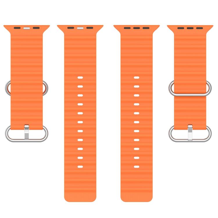 For Apple Watch 46mm / 49mm / 45mm / 44mm xDfind Ocean Silicone Watch Band(Orange) by xDfind