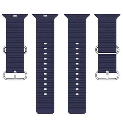 For Apple Watch 46mm / 49mm / 45mm / 44mm xDfind Ocean Silicone Watch Band(Midnight Blue) by xDfind