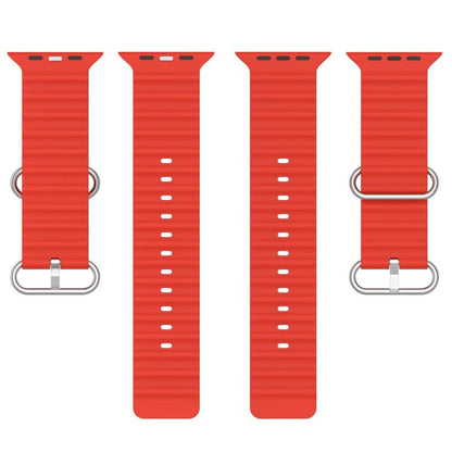 For Apple Watch 46mm / 49mm / 45mm / 44mm xDfind Ocean Silicone Watch Band(Red) by xDfind