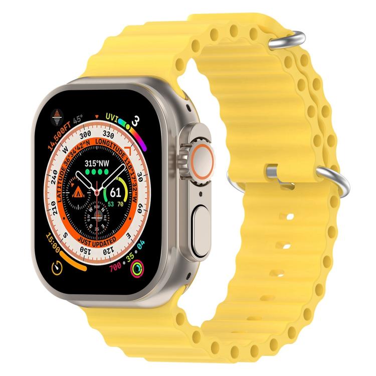 For Apple Watch 42mm / 41mm / 40mm / 38mm xDfind Ocean Silicone Watch Band(Yellow) by xDfind