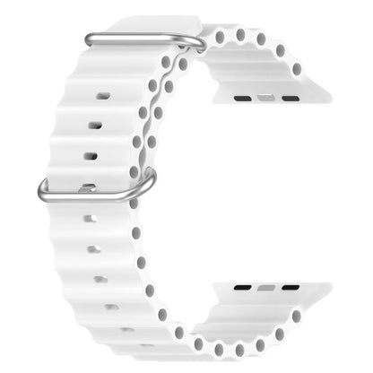 For Apple Watch 42mm / 41mm / 40mm / 38mm xDfind Ocean Silicone Watch Band(White) by xDfind