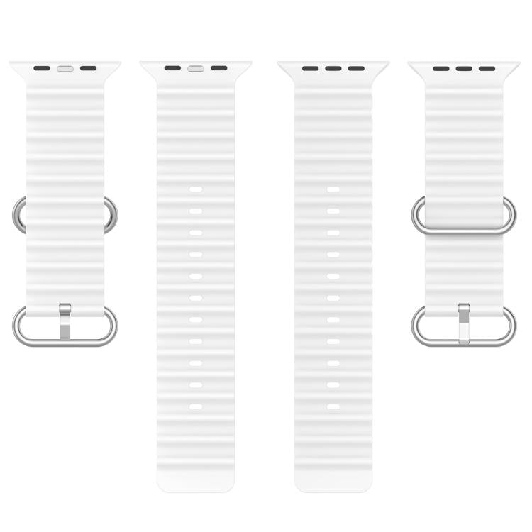 For Apple Watch 42mm / 41mm / 40mm / 38mm xDfind Ocean Silicone Watch Band(White) by xDfind