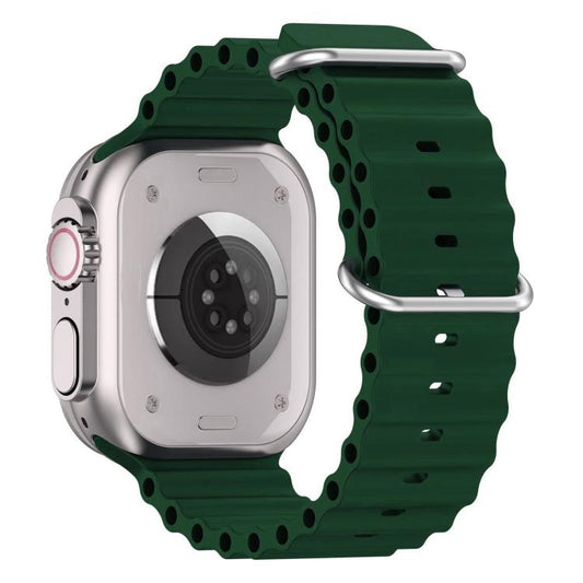 For Apple Watch 42mm / 41mm / 40mm / 38mm xDfind Ocean Silicone Watch Band(Dark Green) by xDfind