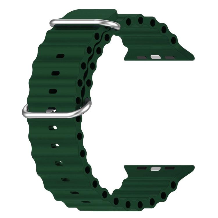 For Apple Watch 42mm / 41mm / 40mm / 38mm xDfind Ocean Silicone Watch Band(Dark Green) by xDfind