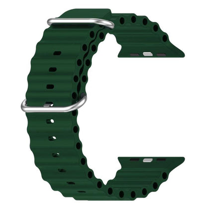 For Apple Watch 42mm / 41mm / 40mm / 38mm xDfind Ocean Silicone Watch Band(Dark Green) by xDfind
