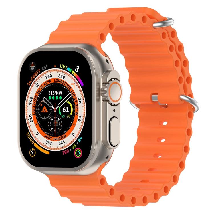 For Apple Watch 42mm / 41mm / 40mm / 38mm xDfind Ocean Silicone Watch Band(Orange) by xDfind