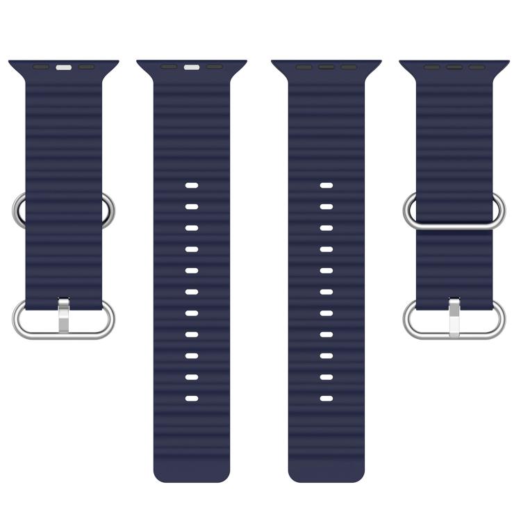 For Apple Watch 42mm / 41mm / 40mm / 38mm xDfind Ocean Silicone Watch Band(Midnight Blue) by xDfind