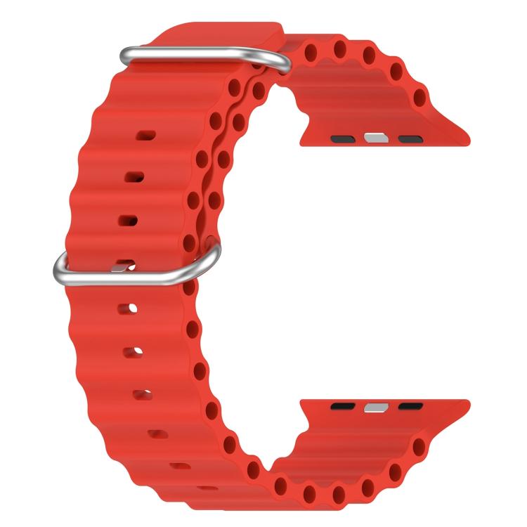 For Apple Watch 42mm / 41mm / 40mm / 38mm xDfind Ocean Silicone Watch Band(Red) by xDfind